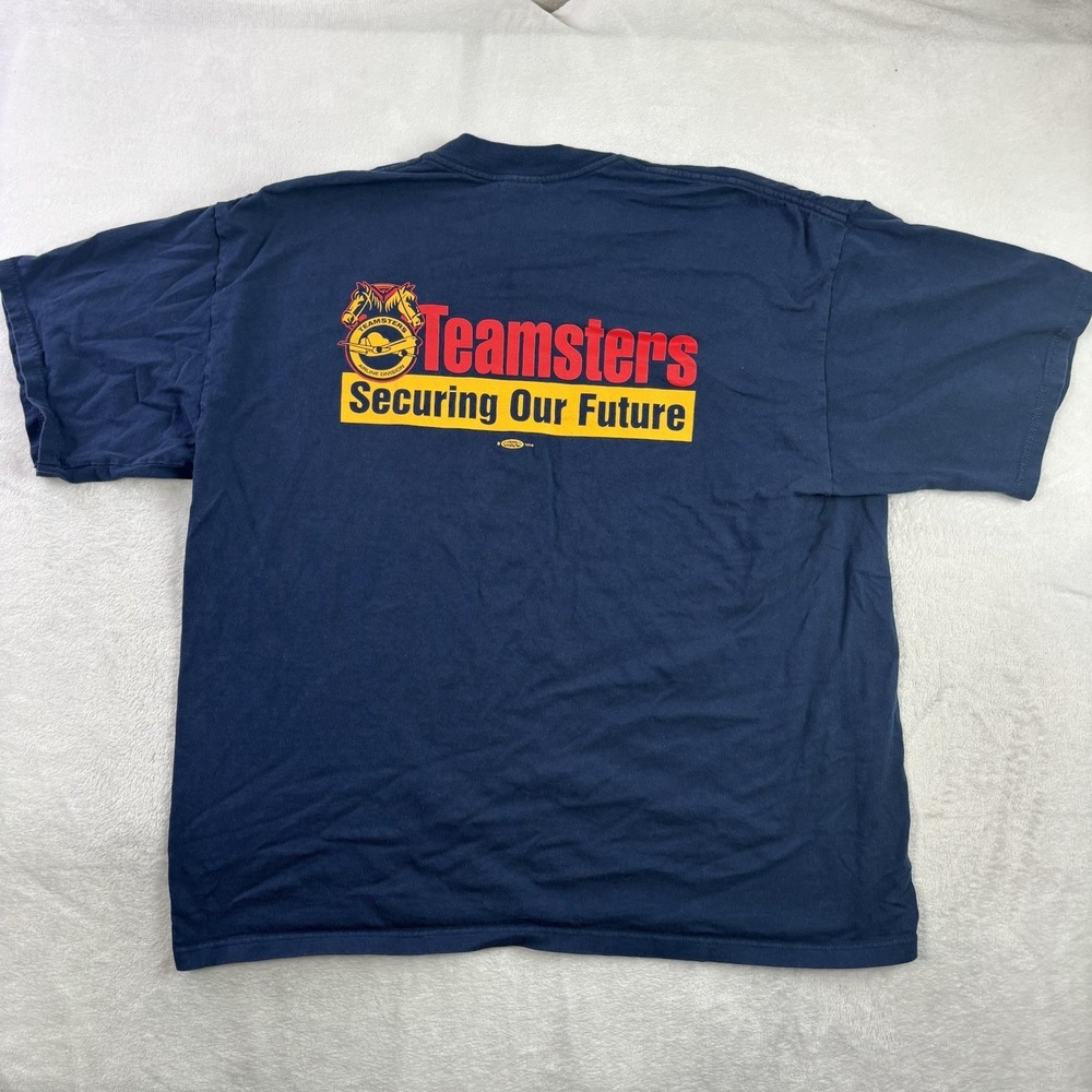 Union Teamsters Securing Our Future Blue SS Grahpic Shirt Men's XL